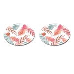 Feathers, Boho, Cute, Feather, Pastel Cufflinks (Oval)