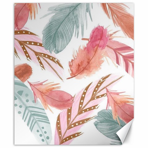 Feathers, Boho, Cute, Feather, Pastel Canvas 8  x 10  from ArtsNow.com 8.15 x9.66  Canvas - 1