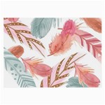 Feathers, Boho, Cute, Feather, Pastel Large Glasses Cloth (2 Sides)