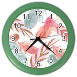 Feathers, Boho, Cute, Feather, Pastel Color Wall Clock