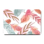 Feathers, Boho, Cute, Feather, Pastel Small Doormat