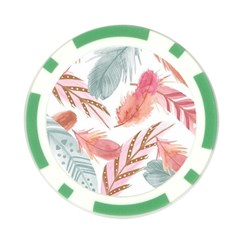 Feathers, Boho, Cute, Feather, Pastel Poker Chip Card Guard (10 pack) from ArtsNow.com Back