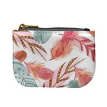 Feathers, Boho, Cute, Feather, Pastel Mini Coin Purse