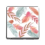 Feathers, Boho, Cute, Feather, Pastel Memory Card Reader (Square 5 Slot)