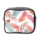 Feathers, Boho, Cute, Feather, Pastel Mini Toiletries Bag (Two Sides)