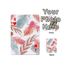 Feathers, Boho, Cute, Feather, Pastel Playing Cards 54 Designs (Mini) from ArtsNow.com Front - Heart4