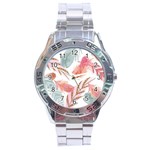 Feathers, Boho, Cute, Feather, Pastel Stainless Steel Analogue Watch