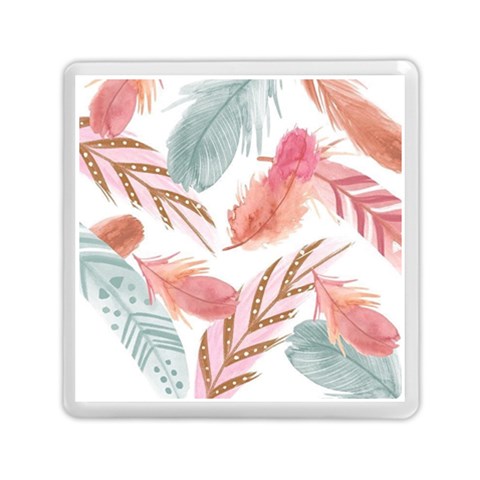 Feathers, Boho, Cute, Feather, Pastel Memory Card Reader (Square) from ArtsNow.com Front