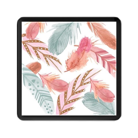 Feathers, Boho, Cute, Feather, Pastel Memory Card Reader (Square) from ArtsNow.com Front