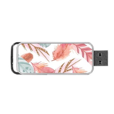 Feathers, Boho, Cute, Feather, Pastel Portable USB Flash (One Side) from ArtsNow.com Front