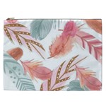 Feathers, Boho, Cute, Feather, Pastel Cosmetic Bag (XXL)