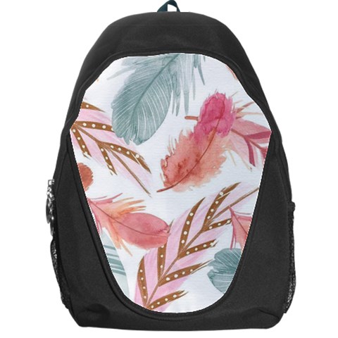 Feathers, Boho, Cute, Feather, Pastel Backpack Bag from ArtsNow.com Front