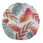 Feathers, Boho, Cute, Feather, Pastel Large 18  Premium Round Cushions