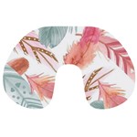 Feathers, Boho, Cute, Feather, Pastel Travel Neck Pillow