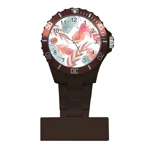 Feathers, Boho, Cute, Feather, Pastel Plastic Nurses Watch from ArtsNow.com Front