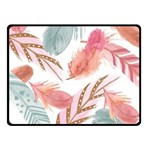 Feathers, Boho, Cute, Feather, Pastel Two Sides Fleece Blanket (Small)