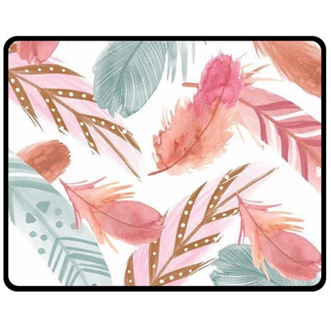 Feathers, Boho, Cute, Feather, Pastel Two Sides Fleece Blanket (Medium) from ArtsNow.com 58.8 x47.4  Blanket Back