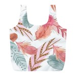 Feathers, Boho, Cute, Feather, Pastel Full Print Recycle Bag (L)