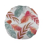 Feathers, Boho, Cute, Feather, Pastel Standard 15  Premium Flano Round Cushions