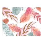 Feathers, Boho, Cute, Feather, Pastel Two Sides Premium Plush Fleece Blanket (Mini)