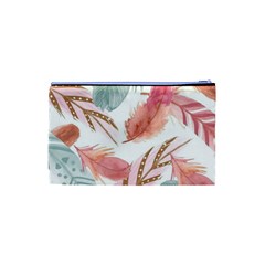 Feathers, Boho, Cute, Feather, Pastel Cosmetic Bag (XS) from ArtsNow.com Back