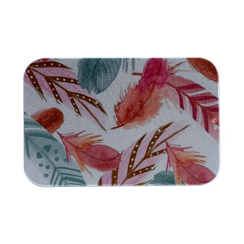 Feathers, Boho, Cute, Feather, Pastel Open Lid Metal Box (Silver)   from ArtsNow.com Front