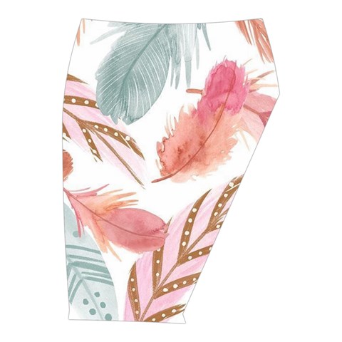 Feathers, Boho, Cute, Feather, Pastel Midi Wrap Pencil Skirt from ArtsNow.com  Front Right 