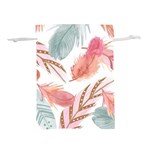 Feathers, Boho, Cute, Feather, Pastel Lightweight Drawstring Pouch (S)