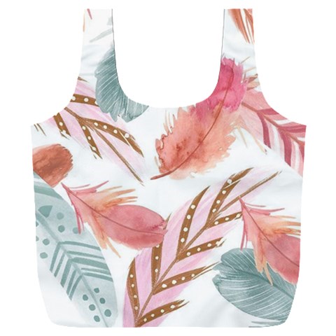 Feathers, Boho, Cute, Feather, Pastel Full Print Recycle Bag (XXL) from ArtsNow.com Front