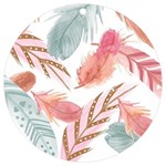 Feathers, Boho, Cute, Feather, Pastel UV Print Acrylic Ornament Round