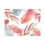 Feathers, Boho, Cute, Feather, Pastel Premium Plush Fleece Blanket (Mini)