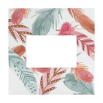 Feathers, Boho, Cute, Feather, Pastel White Box Photo Frame 4  x 6 