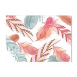 Feathers, Boho, Cute, Feather, Pastel Crystal Sticker (A4)