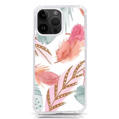 Feathers, Boho, Cute, Feather, Pastel iPhone 14 Pro Max TPU UV Print Case from ArtsNow.com Front