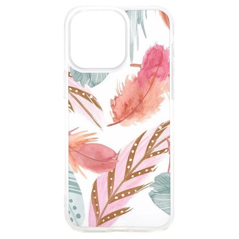 Feathers, Boho, Cute, Feather, Pastel iPhone 15 Plus TPU UV Print Case from ArtsNow.com Front