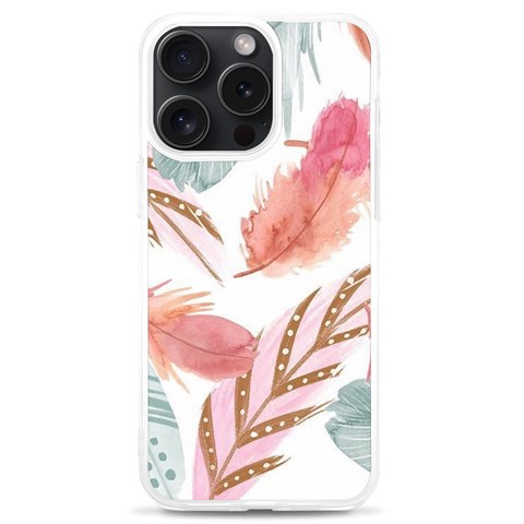 Feathers, Boho, Cute, Feather, Pastel iPhone 15 Pro Max TPU UV Print Case from ArtsNow.com Front