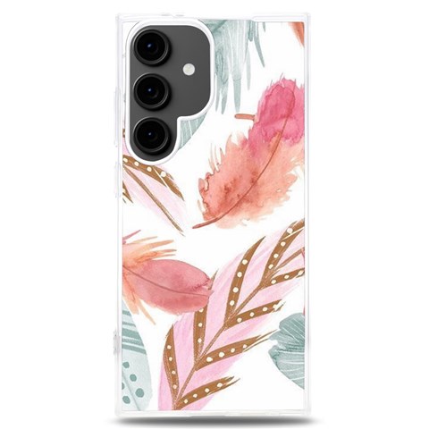 Feathers, Boho, Cute, Feather, Pastel Samsung Galaxy S24 Plus 6.7 Inch TPU UV Case from ArtsNow.com Front