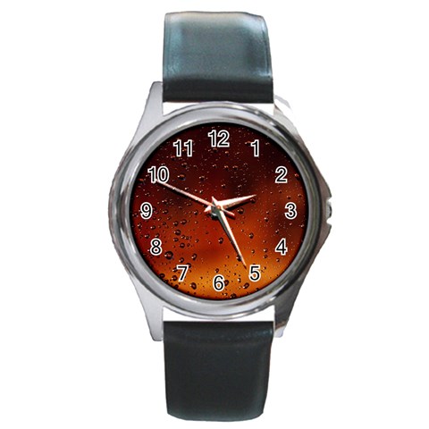 Water Drops, Lui, Amazing Round Metal Watch from ArtsNow.com Front