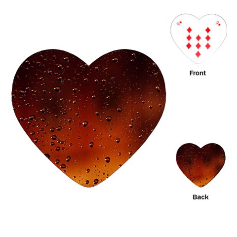 Water Drops, Lui, Amazing Playing Cards Single Design (Heart) from ArtsNow.com Front