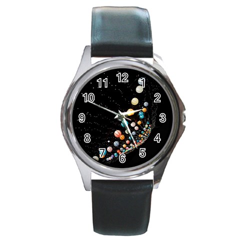 Ballons Night Party Round Metal Watch from ArtsNow.com Front