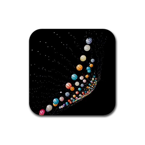 Ballons Night Party Rubber Coaster (Square) from ArtsNow.com Front