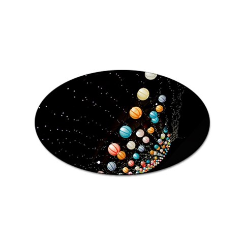 Ballons Night Party Sticker Oval (100 pack) from ArtsNow.com Front