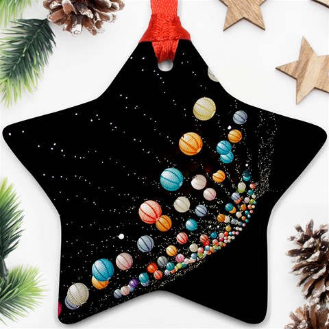 Ballons Night Party Star Ornament (Two Sides) from ArtsNow.com Back