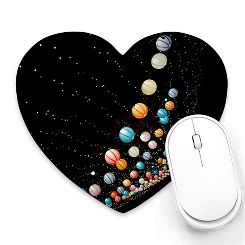 Ballons Night Party Heart Mousepad from ArtsNow.com Front