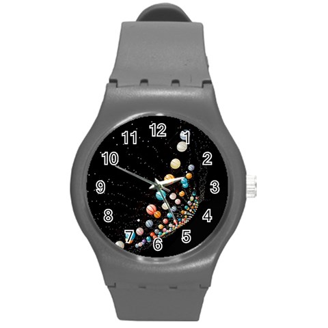 Ballons Night Party Round Plastic Sport Watch (M) from ArtsNow.com Front