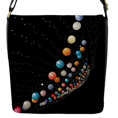 Ballons Night Party Flap Closure Messenger Bag (S) from ArtsNow.com Front