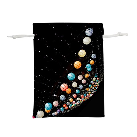 Ballons Night Party Lightweight Drawstring Pouch (S) from ArtsNow.com Back