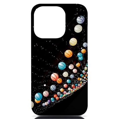 Ballons Night Party iPhone 14 Pro Black UV Print Case from ArtsNow.com Front