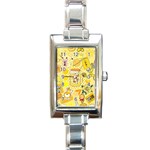 Marillo Pastel Zkt, Aesthetic, Stickers, Yellow Rectangle Italian Charm Watch