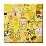 Marillo Pastel Zkt, Aesthetic, Stickers, Yellow Tile Coaster